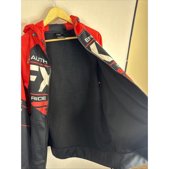 FXR Authentic Ride Co Softshell Hoodie Red Black Men L Jacket - Picture 6 of 7